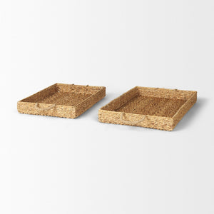 Mercana Hona Handwoven Large Rectangular Nesting Trays for Stylish Serving and Organizing in Any Room 70227