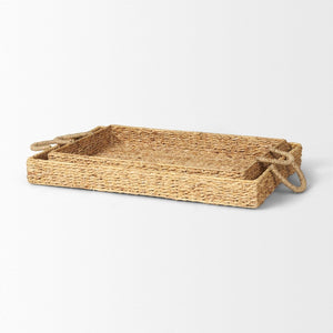 Mercana Hona Handwoven Large Rectangular Nesting Trays for Stylish Serving and Organizing in Any Room 70227