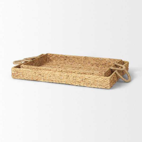 Mercana Hona Handwoven Large Rectangular Nesting Trays for Stylish Serving and Organizing in Any Room 70227