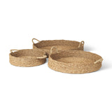 Ulana Set of 3 Round Nesting Seagrass Trays w/ Loop Handles