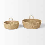 Mercana Ayanna Set of 2 Deep Nesting Seagrass Baskets w/ Handles 70224