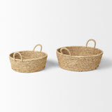 Mercana Ayanna Set of 2 Deep Nesting Seagrass Baskets w/ Handles 70224