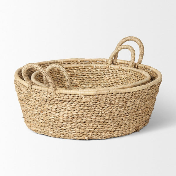Mercana Ayanna Handwoven Nesting Baskets for Stylish Storage and Organization in Warm Natural Tones 70224