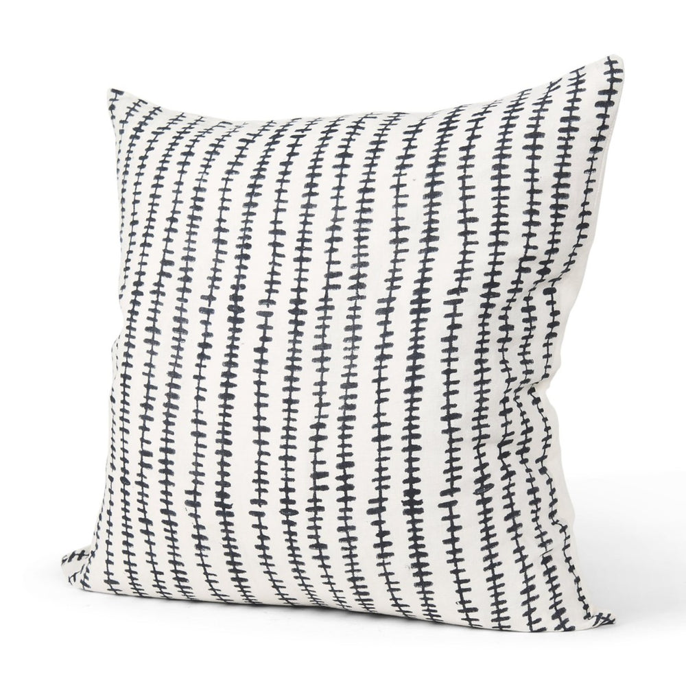 Mercana Jenna Decorative Pillow Cover - Modern Cream Linen with Hand-Drawn Black Print for Stylish Living Spaces Cream/Black | 22x22 70321