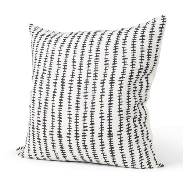 Mercana Jenna Decorative Pillow Cover - Modern Cream Linen with Hand-Drawn Black Print for Stylish Living Spaces Cream/Black | 22x22 70321