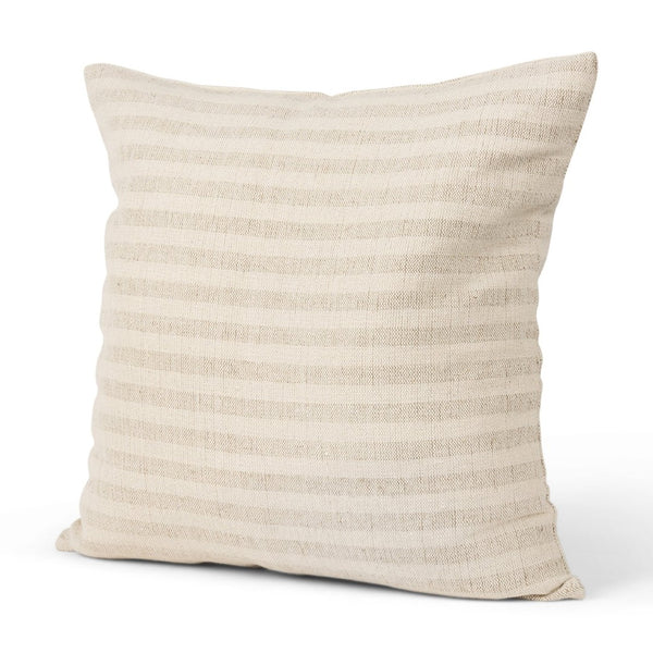 Mercana Jace Decorative Pillow Cover in Timeless Striped Design for Versatile Home Accent and Comfort Cream/Beige | 22x22 70325