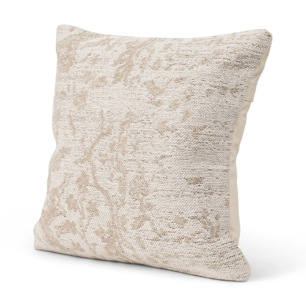 Mercana Khloe Heirloom-Inspired Square Pillow Cover - Vintage Rug Aesthetic for Timeless Home Elegance Cream | Jacquard | 20x20 70345