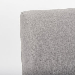 Mercana Palisades Elegant Dining Chair with Solid Beech Wood Frame for Modern and Transitional Spaces Gray Fabric | Brown Wood |  Armed 68195