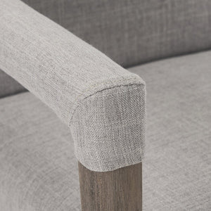 Mercana Palisades Elegant Dining Chair with Solid Beech Wood Frame for Modern and Transitional Spaces Gray Fabric | Brown Wood |  Armed 68195