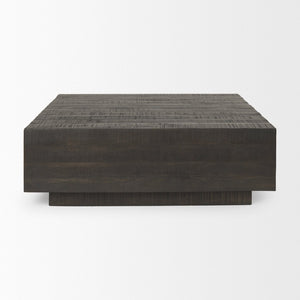 Mercana Hayden Minimalist Rectangular Coffee Table in Light Brown Wood - Elegant Centerpiece for Any Room Dark Brown Wood | 48" Square 70117