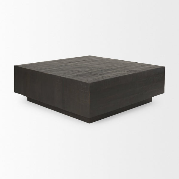 Mercana Hayden Minimalist Rectangular Coffee Table in Light Brown Wood - Elegant Centerpiece for Any Room Dark Brown Wood | 48" Square 70117
