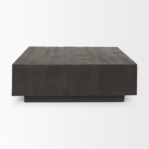 Mercana Hayden Minimalist Rectangular Coffee Table in Light Brown Wood - Elegant Centerpiece for Any Room Dark Brown Wood | 48" Square 70117
