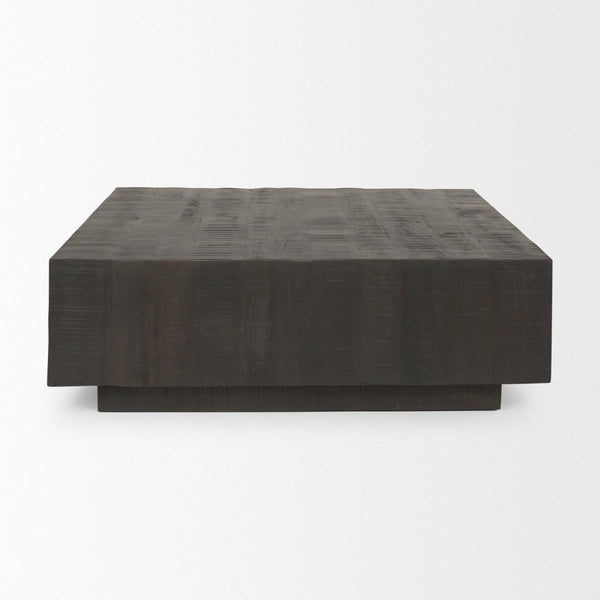 Mercana Hayden Minimalist Rectangular Coffee Table in Light Brown Wood - Elegant Centerpiece for Any Room Dark Brown Wood | 48" Square 70117
