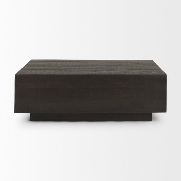Mercana Hayden Minimalist Rectangular Coffee Table in Light Brown Wood - Elegant Centerpiece for Any Room Dark Brown Wood | Rectangular 70118