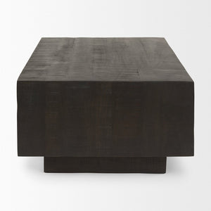 Mercana Hayden Minimalist Rectangular Coffee Table in Light Brown Wood - Elegant Centerpiece for Any Room Dark Brown Wood | Rectangular 70118