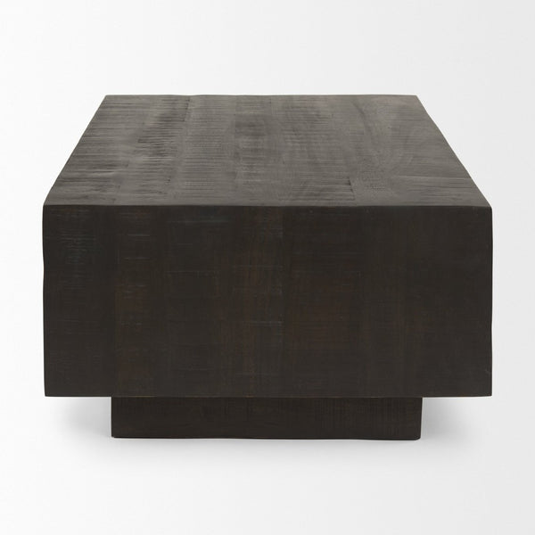 Mercana Hayden Minimalist Rectangular Coffee Table in Light Brown Wood - Elegant Centerpiece for Any Room Dark Brown Wood | Rectangular 70118