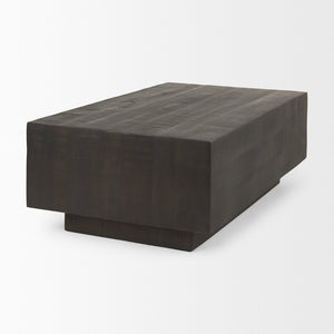 Mercana Hayden Minimalist Rectangular Coffee Table in Light Brown Wood - Elegant Centerpiece for Any Room Dark Brown Wood | Rectangular 70118