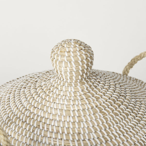 Mercana Kairi Stylish Floor Baskets with Handles for Organized Storage and Coastal Home Décor Charm 70225