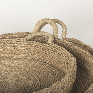 Mercana Ulana Handwoven Nesting Trays with Loop Handles for Stylish Storage and Rustic Home Décor 70226