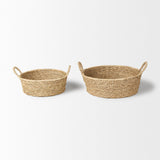 Mercana Ayanna Set of 2 Deep Nesting Seagrass Baskets w/ Handles 70224