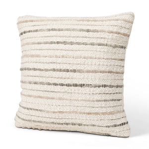 Mercana Kodi Handwoven Pillow Cover - Timeless Neutral Accent for Modern and Farmhouse Decor, 20" x 20" Cream | Stripes | 20x20 70341