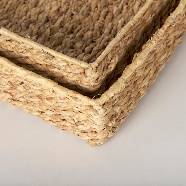 Mercana Hona Handwoven Large Rectangular Nesting Trays for Stylish Serving and Organizing in Any Room 70227