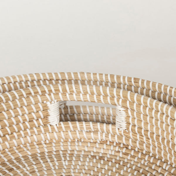 Mercana Kalama Large Handwoven Trays with Handles for Stylish Serving, Organizing, and Home Décor Essentials 70233