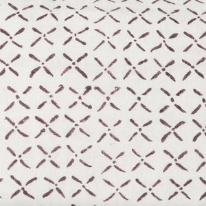 Mercana Jayden Decorative Pillow Cover - Elegant Natural Linen with Merlot X-Dot Print for Modern Spaces Cream/Merlot | 22x22 70311