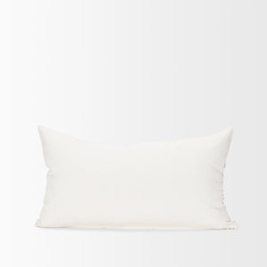 Mercana Jayden Decorative Pillow Cover - Elegant Natural Linen with Merlot X-Dot Print for Modern Spaces Cream/Merlot | 14x26 70312