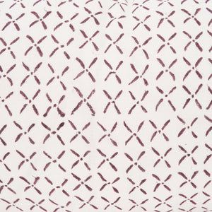 Mercana Jayden Decorative Pillow Cover - Elegant Natural Linen with Merlot X-Dot Print for Modern Spaces Cream/Merlot | 14x26 70312