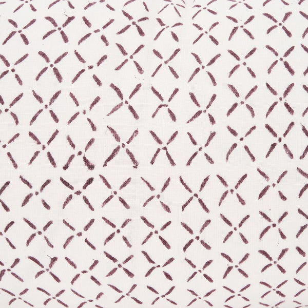 Mercana Jayden Decorative Pillow Cover - Elegant Natural Linen with Merlot X-Dot Print for Modern Spaces Cream/Merlot | 14x26 70312