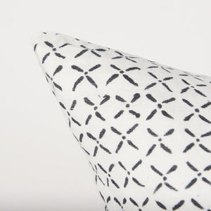 Mercana Jayden Decorative Pillow Cover - Elegant Natural Linen with Merlot X-Dot Print for Modern Spaces Cream/Black | 22x22 70313