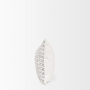 Mercana Jayden Decorative Pillow Cover - Elegant Natural Linen with Merlot X-Dot Print for Modern Spaces Cream/Black | 14x26 70314