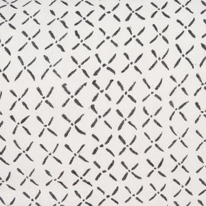 Mercana Jayden Decorative Pillow Cover - Elegant Natural Linen with Merlot X-Dot Print for Modern Spaces Cream/Black | 14x26 70314