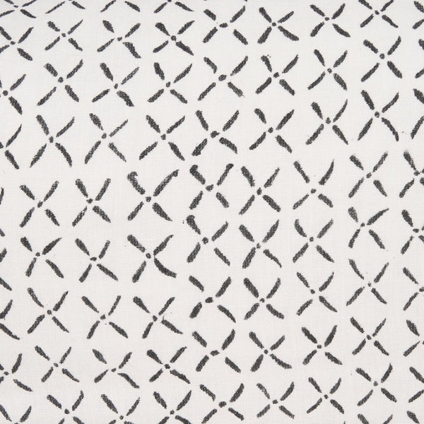 Mercana Jayden Decorative Pillow Cover - Elegant Natural Linen with Merlot X-Dot Print for Modern Spaces Cream/Black | 14x26 70314