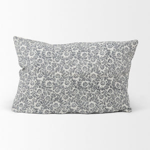 Mercana Jayne Lumbar Decorative Pillow Cover with Indigo Botanical Print for Coastal and Boho Decor 70318
