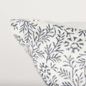 Mercana Jayne Lumbar Decorative Pillow Cover with Indigo Botanical Print for Coastal and Boho Decor 70318