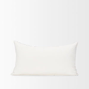 Mercana Jennelle Linen Square Decorative Pillow Cover with Indigo Arrow-Tail Print for Stylish Interiors Cream/Slate| 14x26 70320