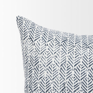 Mercana Jennelle Linen Square Decorative Pillow Cover with Indigo Arrow-Tail Print for Stylish Interiors Cream/Slate| 14x26 70320