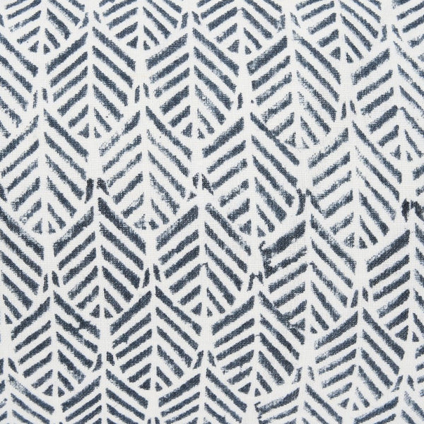 Mercana Jennelle Linen Square Decorative Pillow Cover with Indigo Arrow-Tail Print for Stylish Interiors Cream/Slate| 14x26 70320