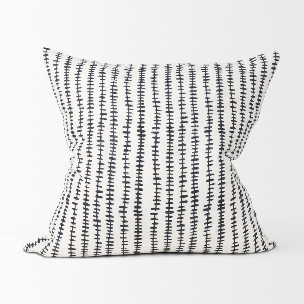 Mercana Jenna Decorative Pillow Cover - Modern Cream Linen with Hand-Drawn Black Print for Stylish Living Spaces Cream/Black | 22x22 70321
