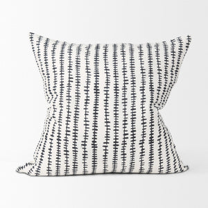 Mercana Jenna Decorative Pillow Cover - Modern Cream Linen with Hand-Drawn Black Print for Stylish Living Spaces Cream/Black | 22x22 70321
