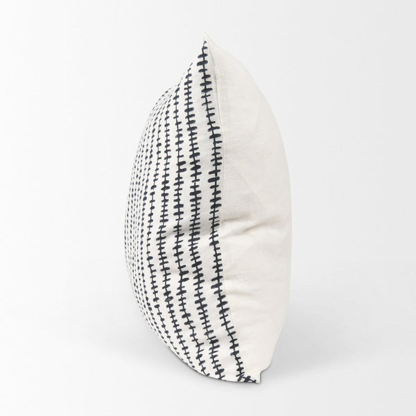 Mercana Jenna Decorative Pillow Cover - Modern Cream Linen with Hand-Drawn Black Print for Stylish Living Spaces Cream/Black | 22x22 70321