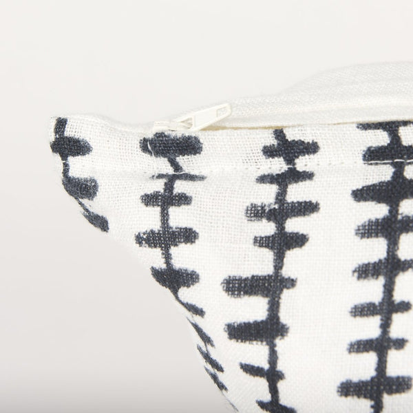 Mercana Jenna Decorative Pillow Cover - Modern Cream Linen with Hand-Drawn Black Print for Stylish Living Spaces Cream/Black | 22x22 70321