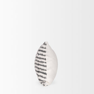Mercana Jenna Decorative Pillow Cover - Modern Cream Linen with Hand-Drawn Black Print for Stylish Living Spaces Cream/Black | 14x26 70322