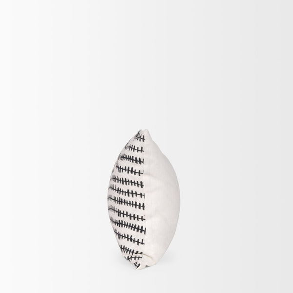 Mercana Jenna Decorative Pillow Cover - Modern Cream Linen with Hand-Drawn Black Print for Stylish Living Spaces Cream/Black | 14x26 70322