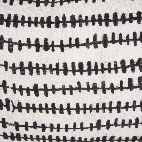 Mercana Jenna Decorative Pillow Cover - Modern Cream Linen with Hand-Drawn Black Print for Stylish Living Spaces Cream/Black | 14x26 70322