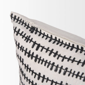 Mercana Jenna Decorative Pillow Cover - Modern Cream Linen with Hand-Drawn Black Print for Stylish Living Spaces Cream/Black | 14x26 70322