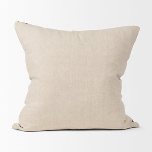 Mercana Jenna Decorative Pillow Cover - Modern Cream Linen with Hand-Drawn Black Print for Stylish Living Spaces Beige/Merlot | 22x22 70323