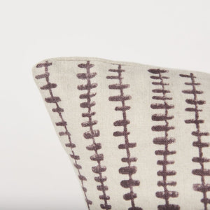 Mercana Jenna Decorative Pillow Cover - Modern Cream Linen with Hand-Drawn Black Print for Stylish Living Spaces Beige/Merlot | 22x22 70323